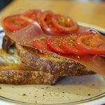 Tartine Bayonne: cured ham, tomato, butter, mustard ($9.50)<br/>